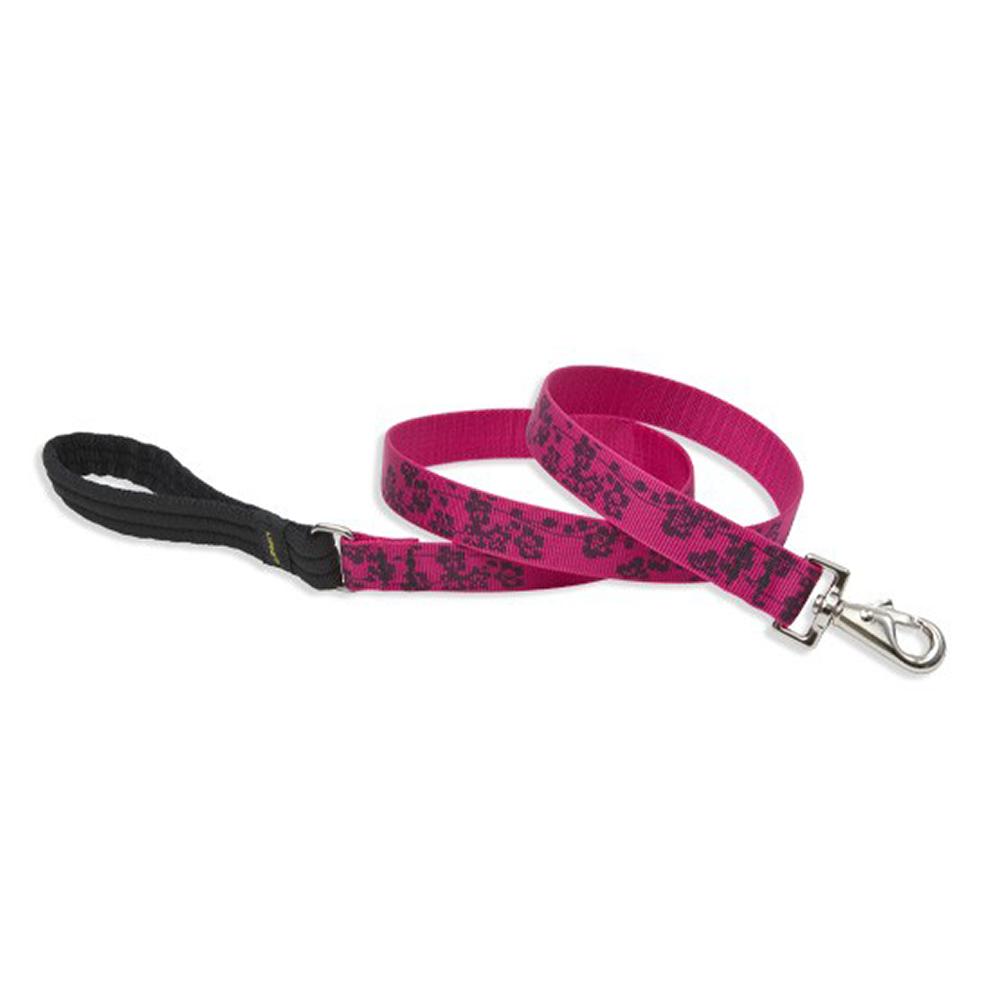 Lupine Nylon Dog Leash 6-foot x 1-inch Plum Blossom