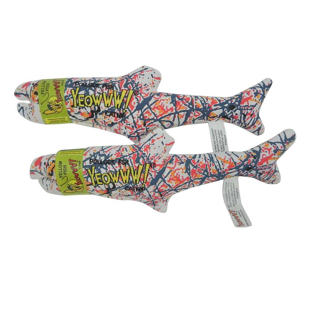 Yeowww! Catnip Jackson Pollock Fish Cat Toy 2 Pack