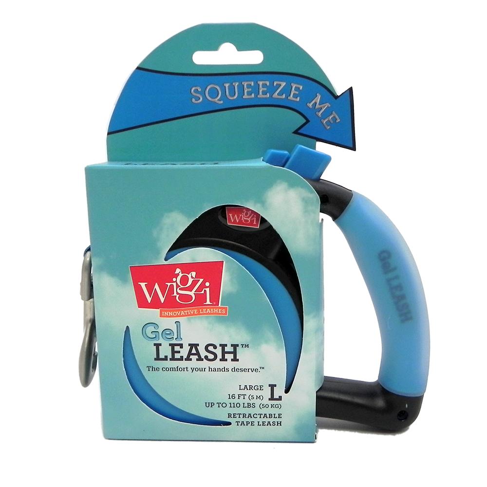 Wigzi Large Blue Retractable Leash with Gel Handle