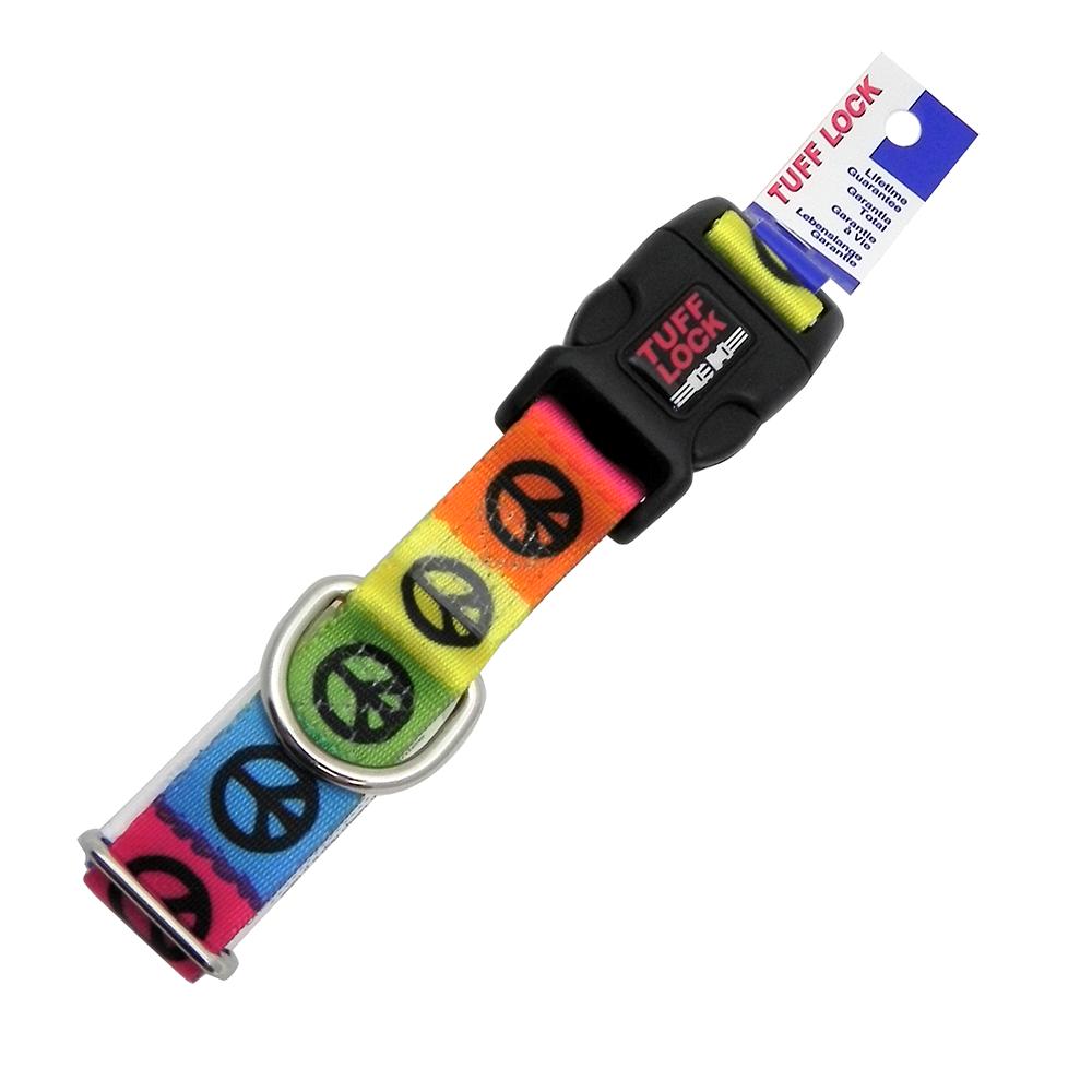 Tuff-Lock Peace Palz Adjustable Nylon Dog Collar