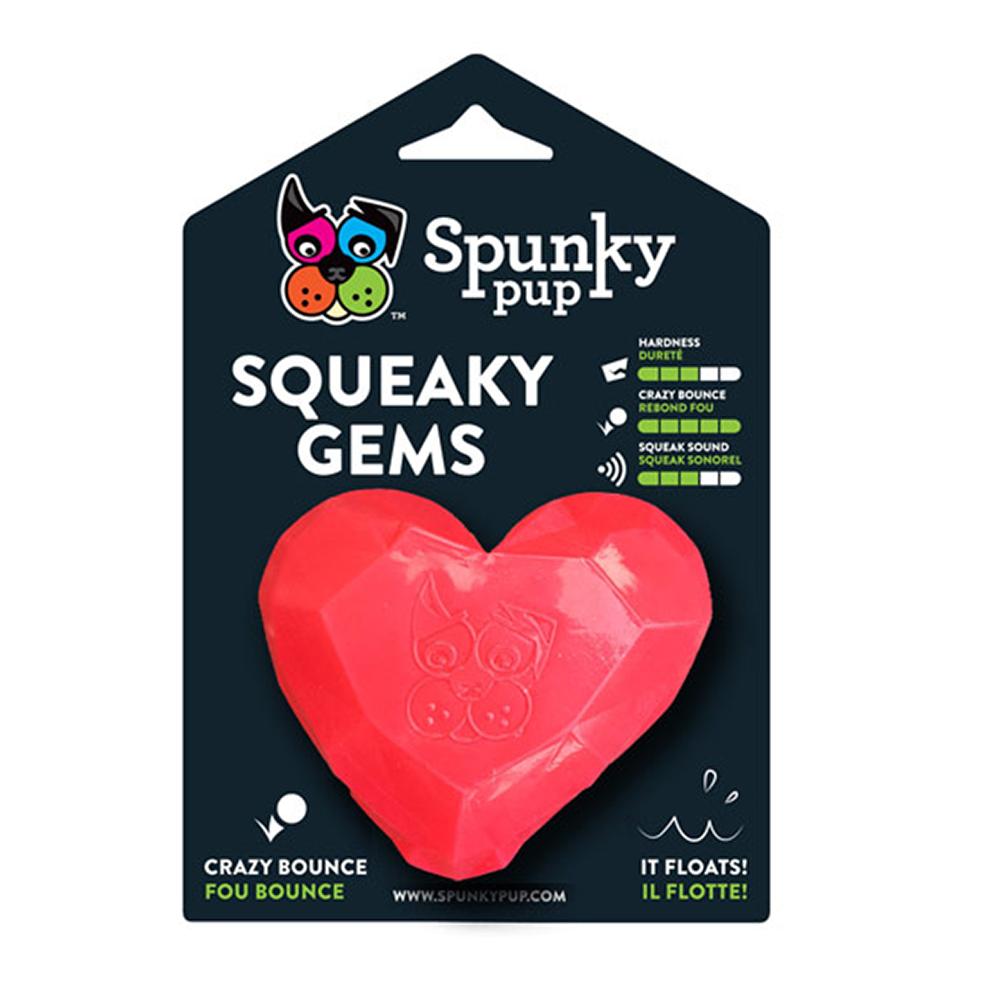 Spunky Heart Squeaker Dot Toy
