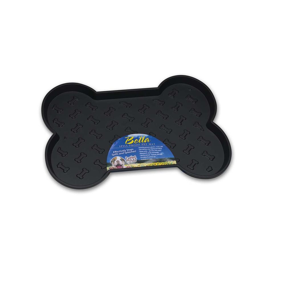 Bella Small Dog Food Dish Mat Black