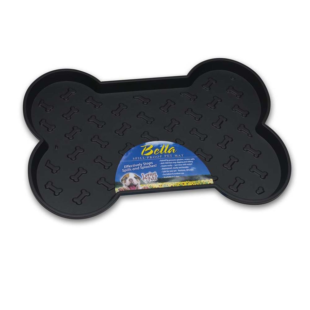 Bella Large Dog Food Dish Mat Black