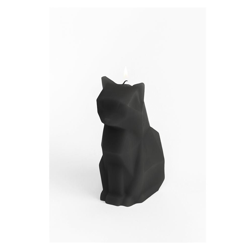 Pyro Pet Candle Kisa Black Paraffin Wax Candle with Skeleton