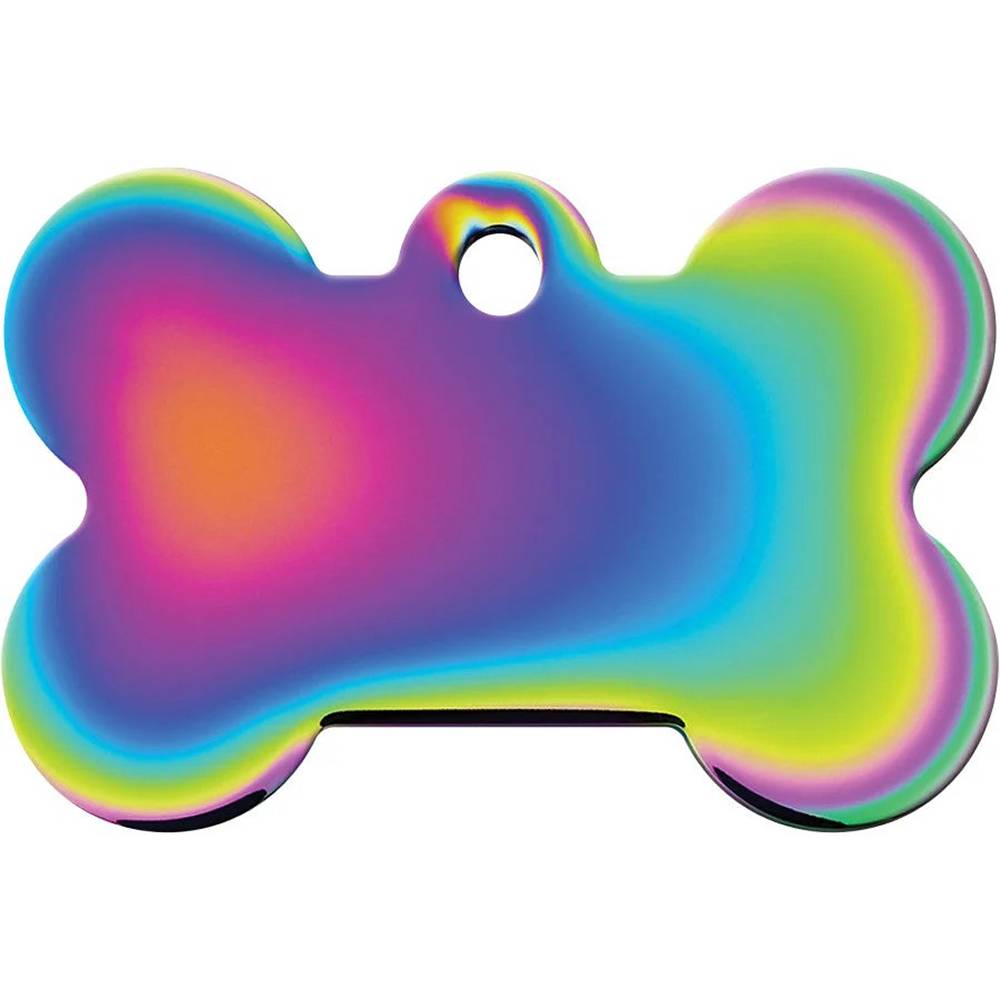 Engraved ID Tag Rainbow Bone Large
