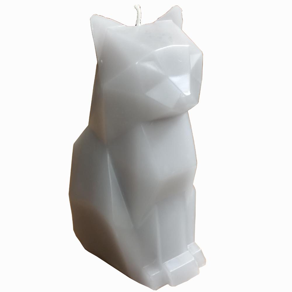 Pyro Pet Candle Kisa Gray Paraffin Wax Candle with Skeleton