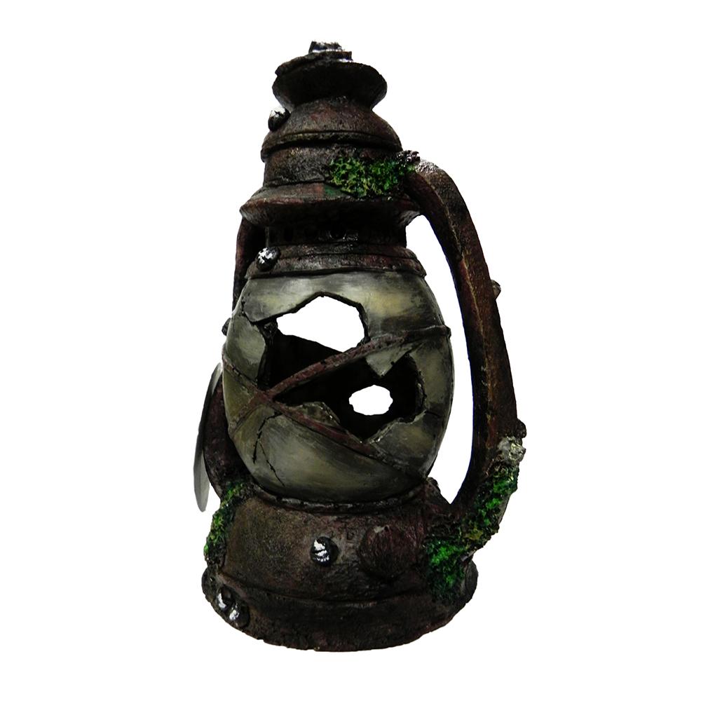 Antique Broken Ship Lantern Aquarium Ornament Medium