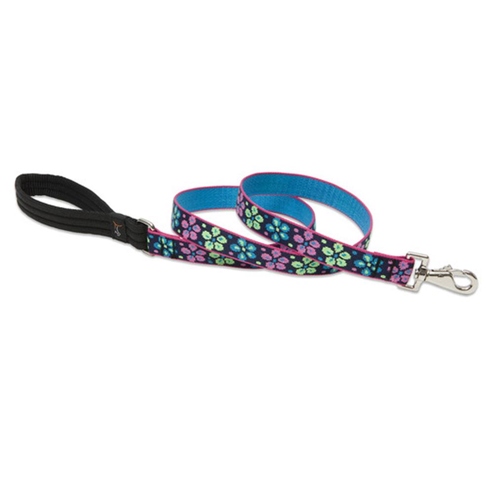 Lupine Nylon Dog Leash 6-foot x 1-inch Flower Power