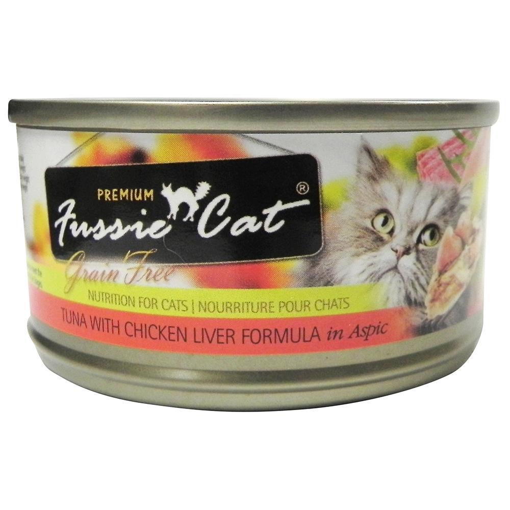 Fussie Cat Tuna CknLiver Premium Canned Cat Food 2.8 oz each