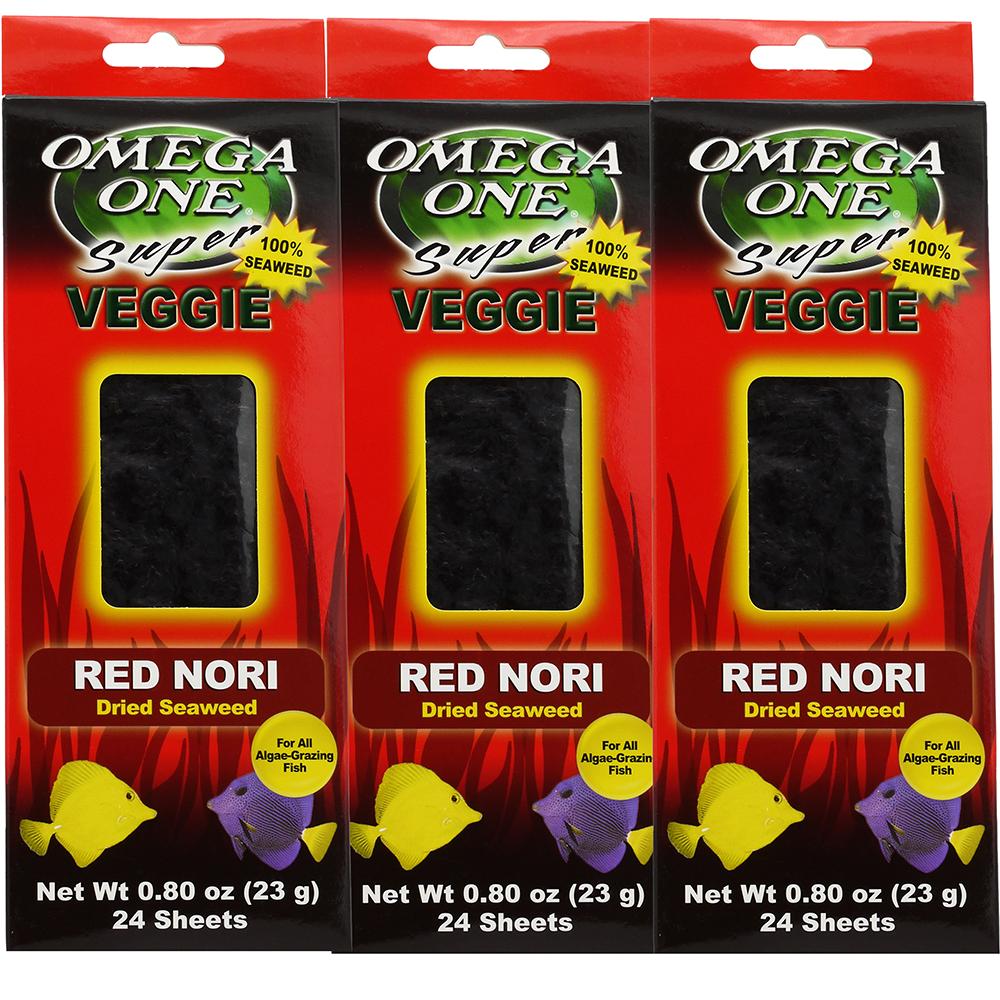 Omega One Super Veggie Red Seaweed Fish Food 24 ct. 3 pack