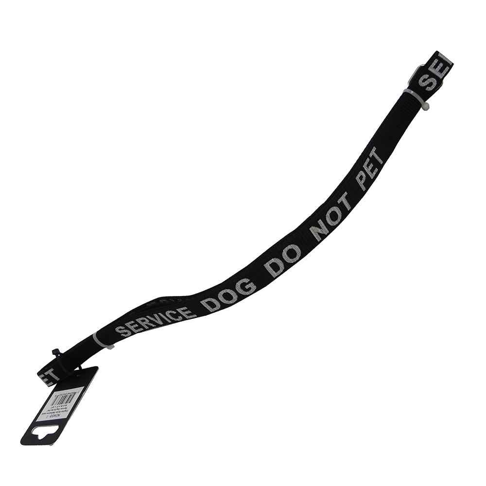 Leash Black with Reflective Service Dog Do Not Pet 1in x 4ft