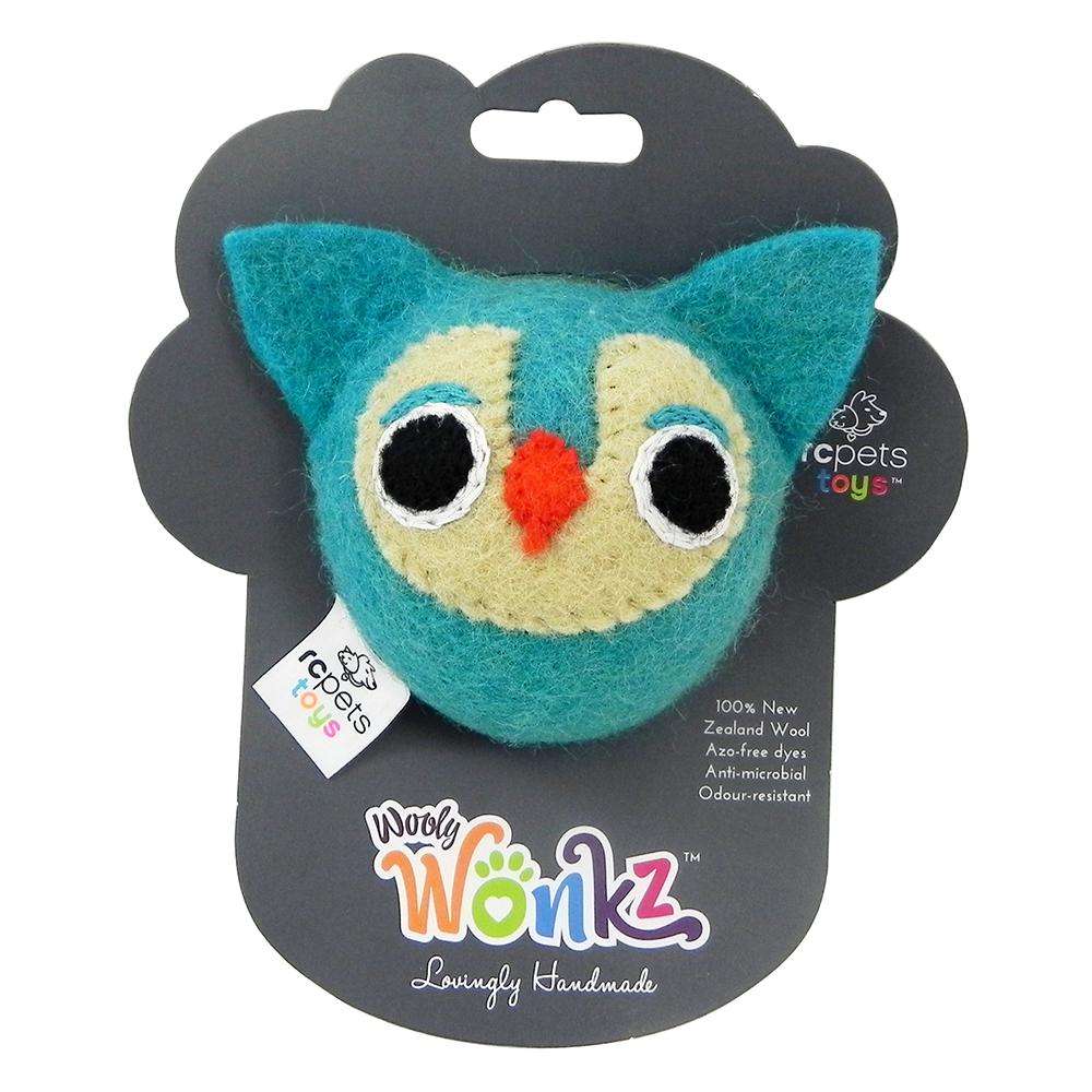 Wooly Wonks Felted Owl Dog Toy med