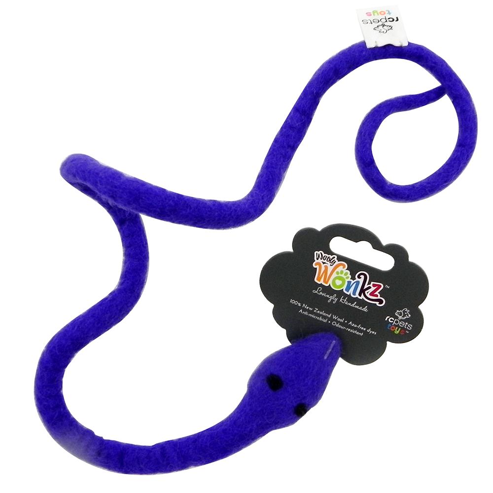 Wooly Wonks Felted Purple Snake Cat Toy