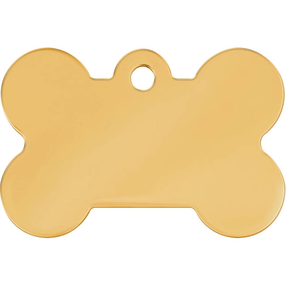 Engraved ID Tag Large Bone Polished Gold