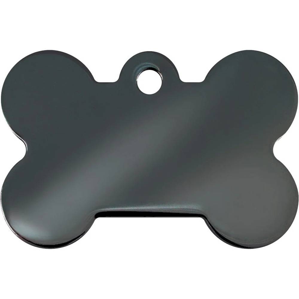 Engraved ID Tag Large Bone Smokey Black