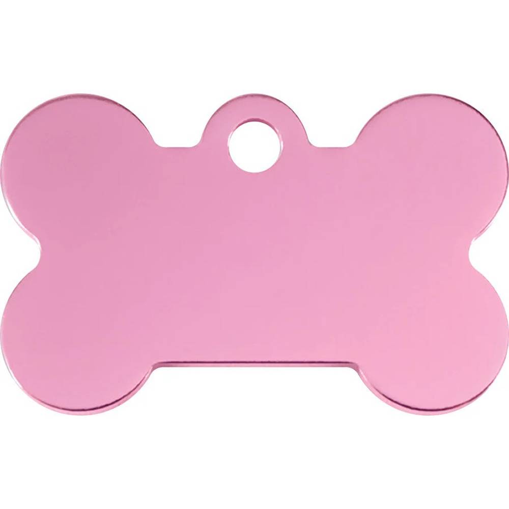 Engraved ID Tag Large Bone Light Pink