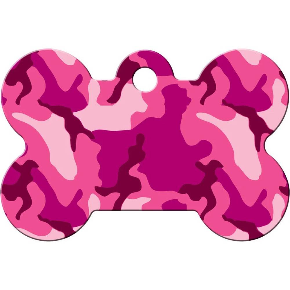 Engraved ID Tag Large Bone Pink Camo