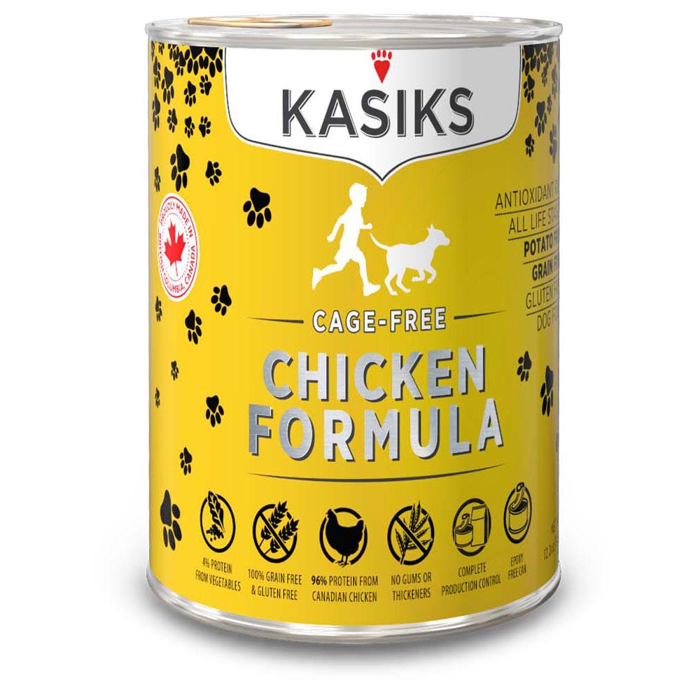 Kasiks Chicken Dog Food 12.2oz can case