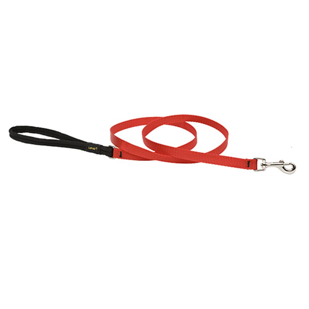 Lupine Nylon Dog Leash 4-foot x 1/2-inch Red