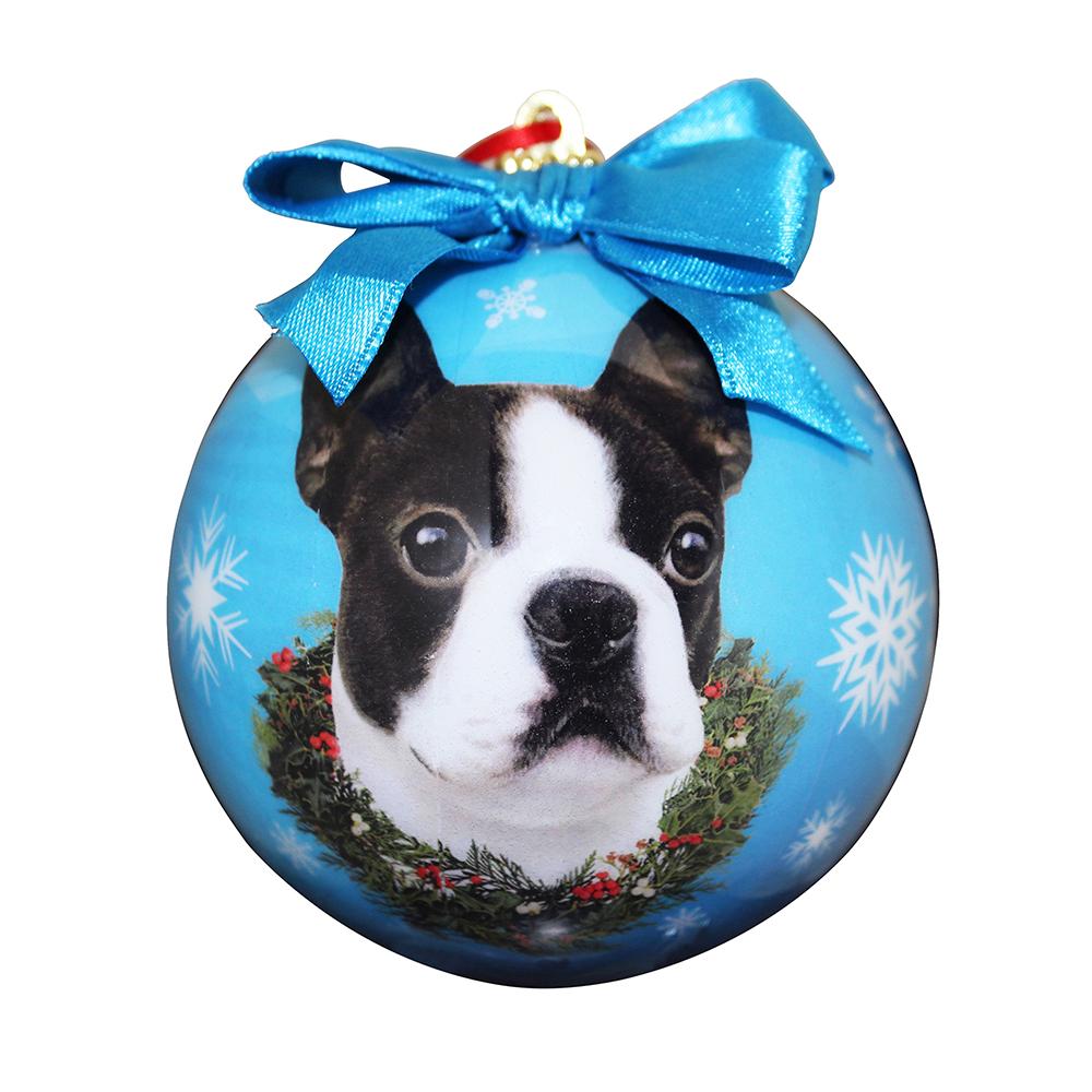 E&S Imports Shatterproof Animal Ornament Boston Terrier
