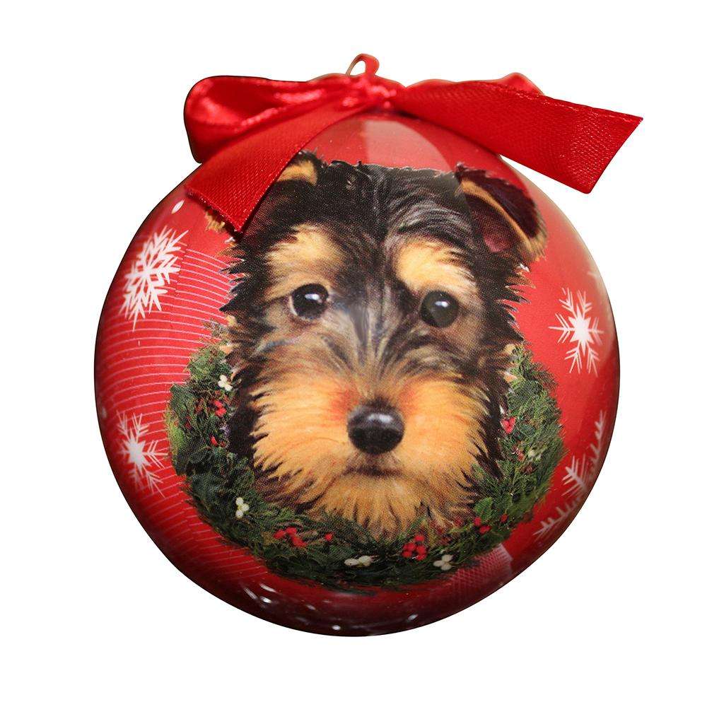 E&S Imports Shatterproof Animal Ornament Yorkie Pup
