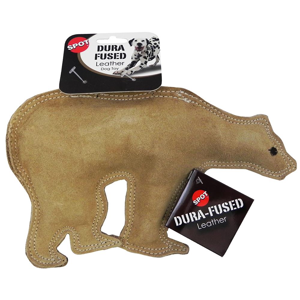 Ethical Dura-Fuse Leather Bear Large Dog Toy