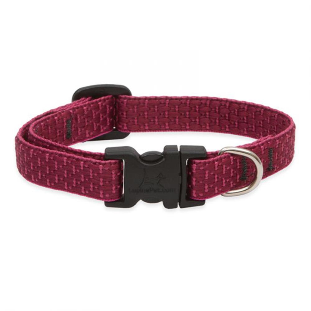 Lupine Nylon Dog Collar Adjustable Eco Berry 8-12