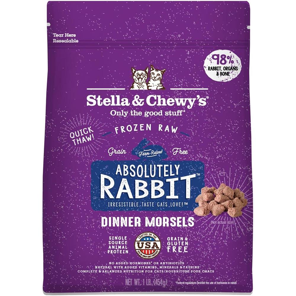 Stella Cat Frozen Rabbit Morsels 1Lb.