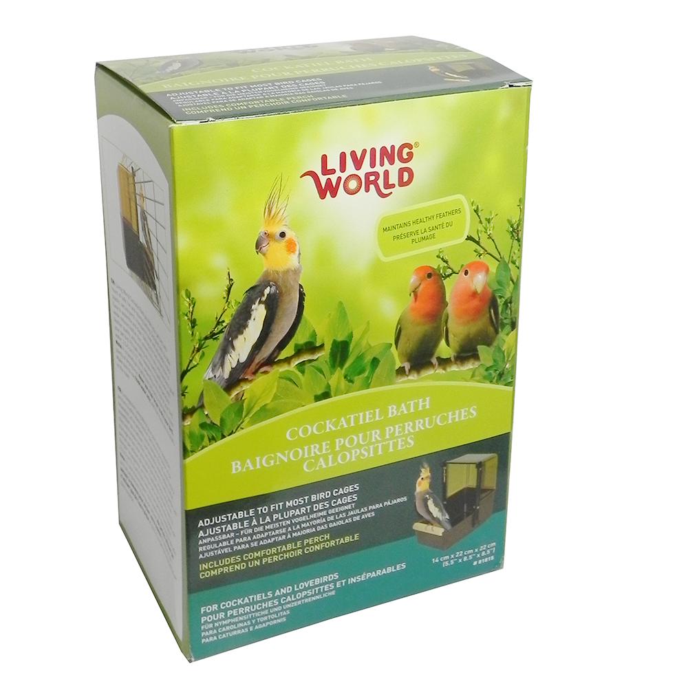 Living World Cockatiel Bird Bath Fits Most Cages