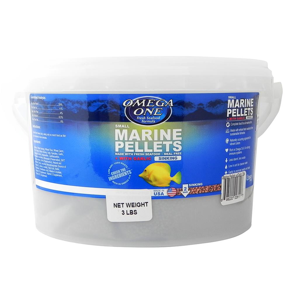 Omega One Small Garlic Marine Pellets Fish Food 3Lb