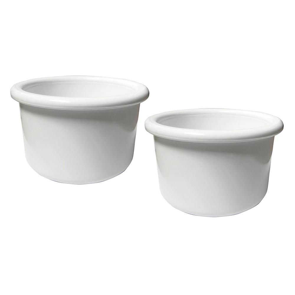 Crock-Style Plastic Bird Dish White 16 oz Package of Two