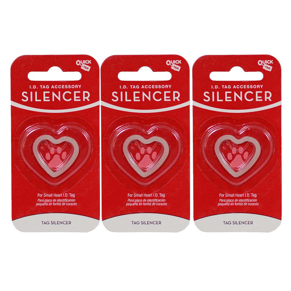 Dog Tag Silencer Heart Sm 3 Pack