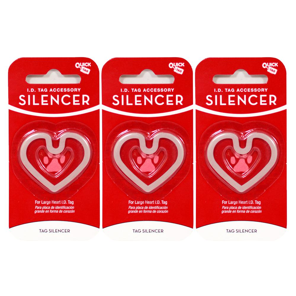 Heart ID Tag Silencer Large 3 Pack