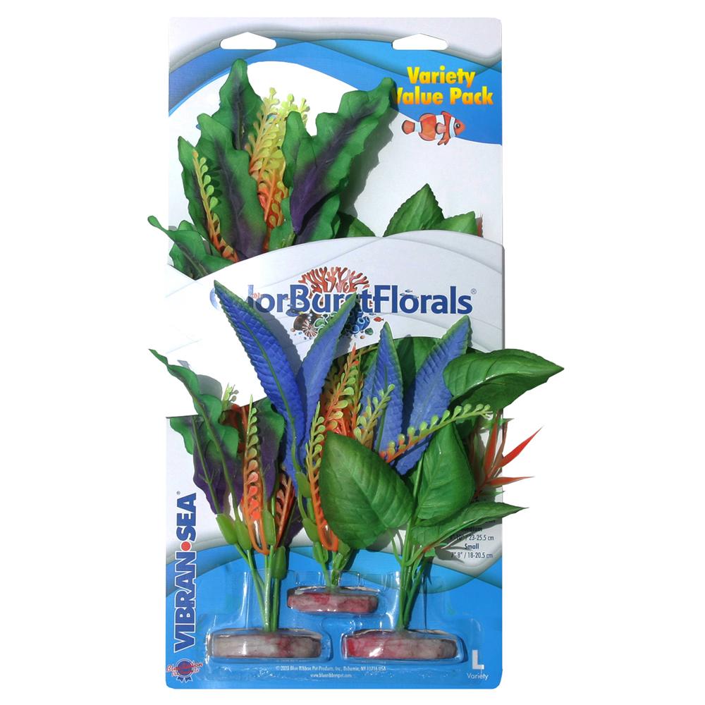 Colorburst Assortment V Large Silk Aquarium Plant 3 Pack