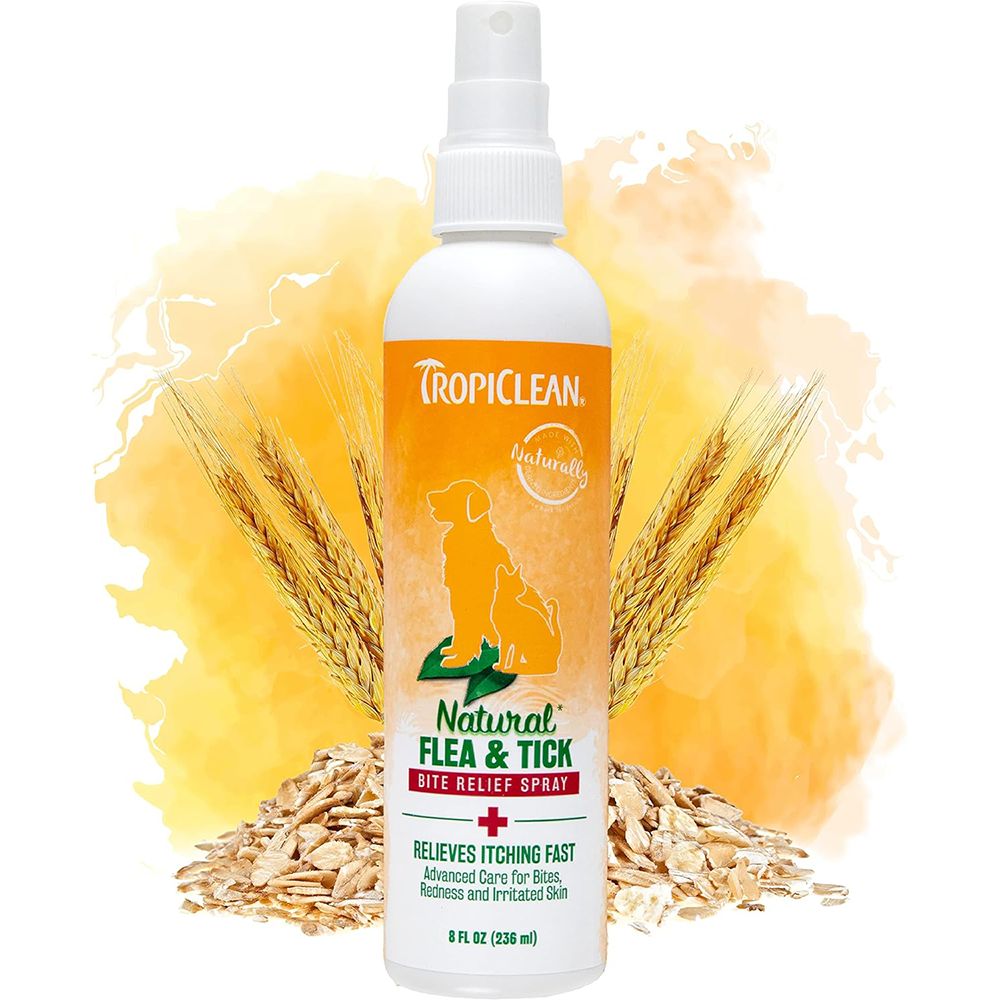 TropiClean Natural Flea and Tick Bite Relief Spray 8oz