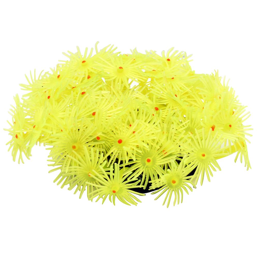 Yellow Clavularia Coral Aquarium Ornament 4-inch