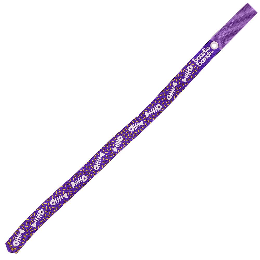 Beastie Band Cat Collar Fish and Bones (Purple)