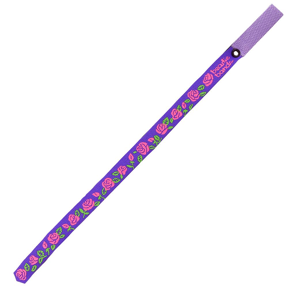 Beastie Band Cat Collar Pink Roses (Purple)