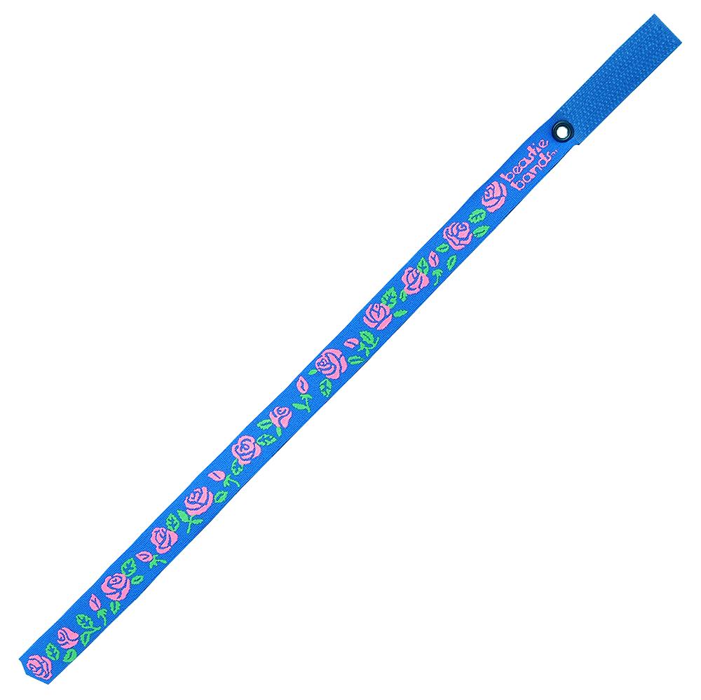 Beastie Band Cat Collar Pink Roses (Blue)