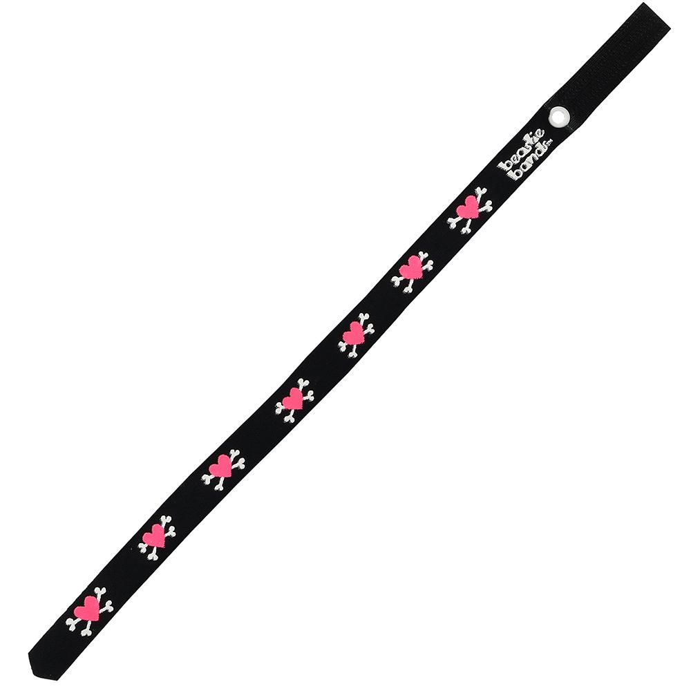 Beastie Band Cat Collar Hearts and Crossbones (Black)