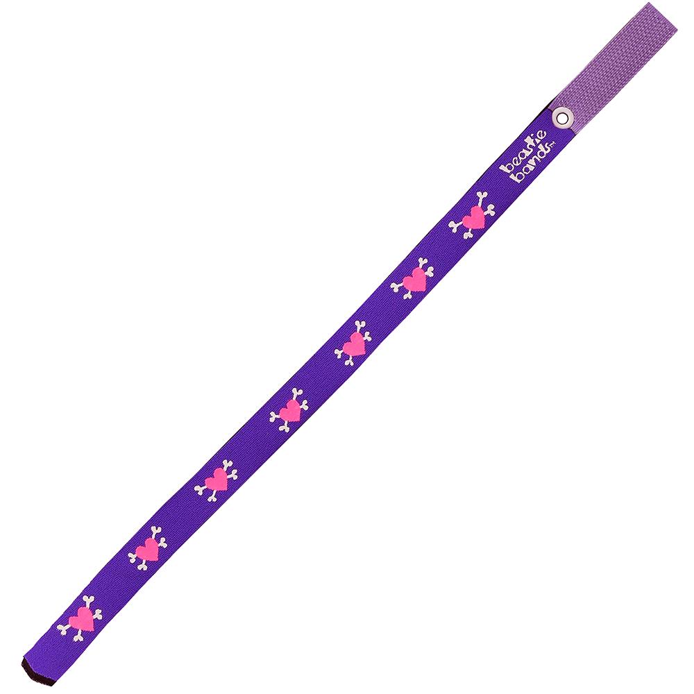 Beastie Band Cat Collar Hearts and Crossbones (Purple)