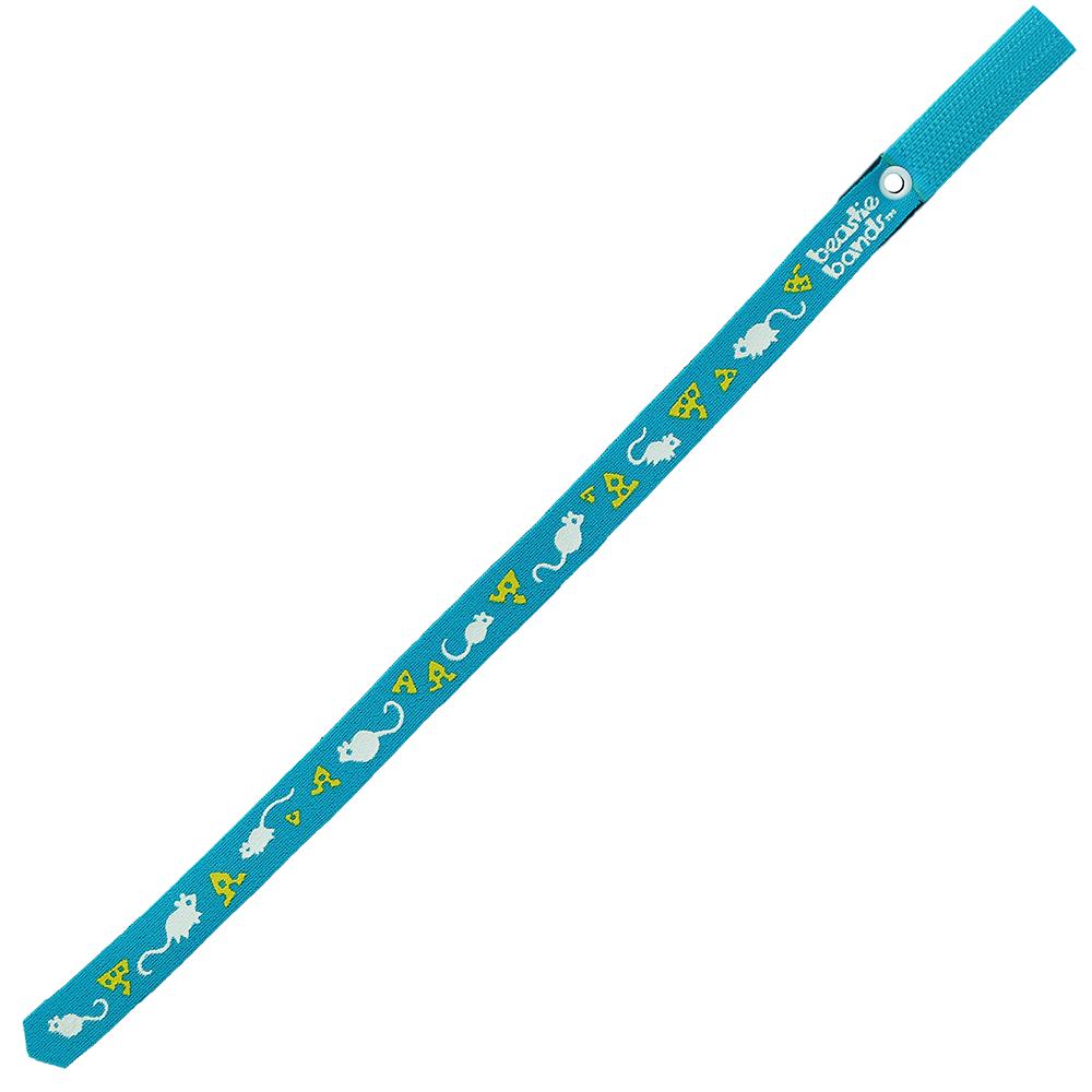 Beastie Band Cat Collar Mice and Cheese (Teal)