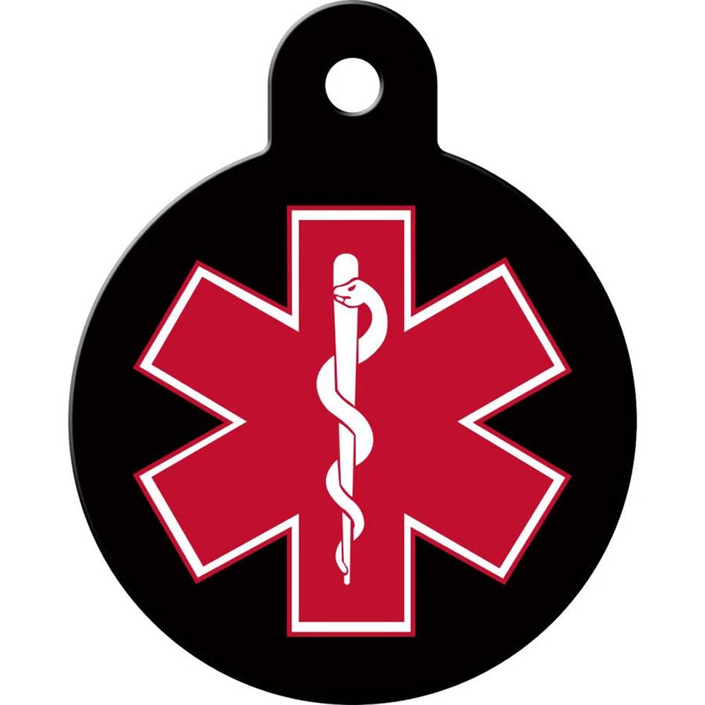 Engraved ID Tag Large Circle Medical ID