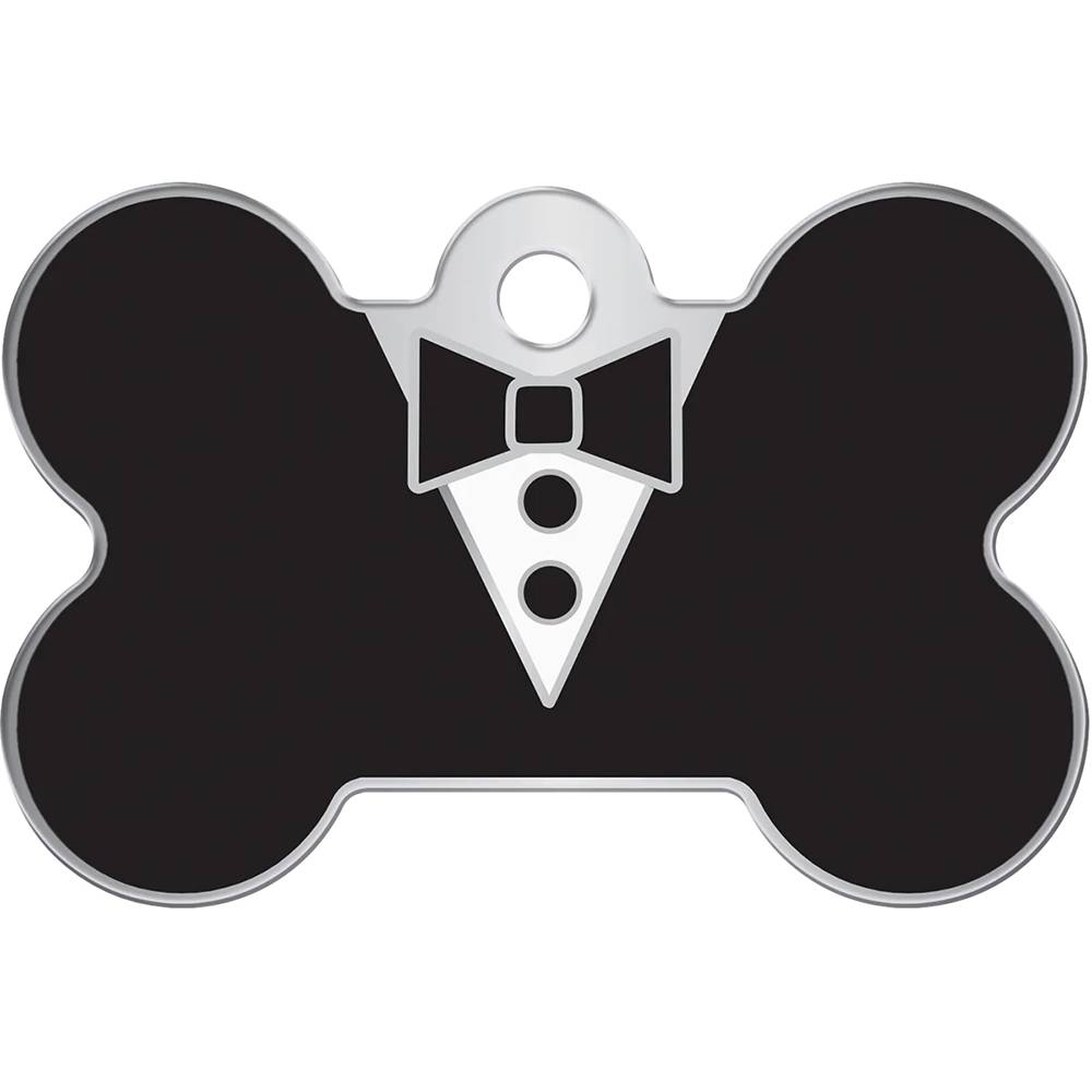 Engraved Tag Large Bone Epoxy Tuxedo