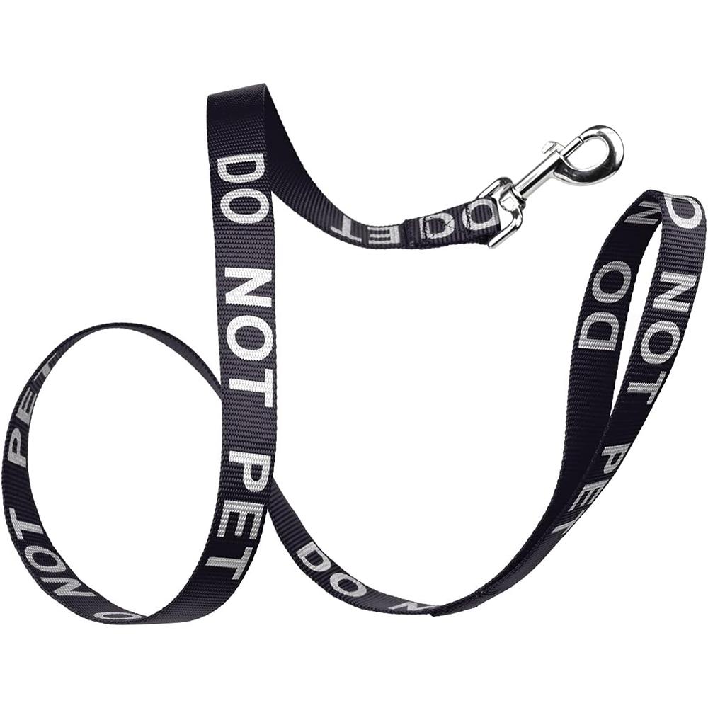Leash Black with Reflective DO NOT PET 1in x 4ft