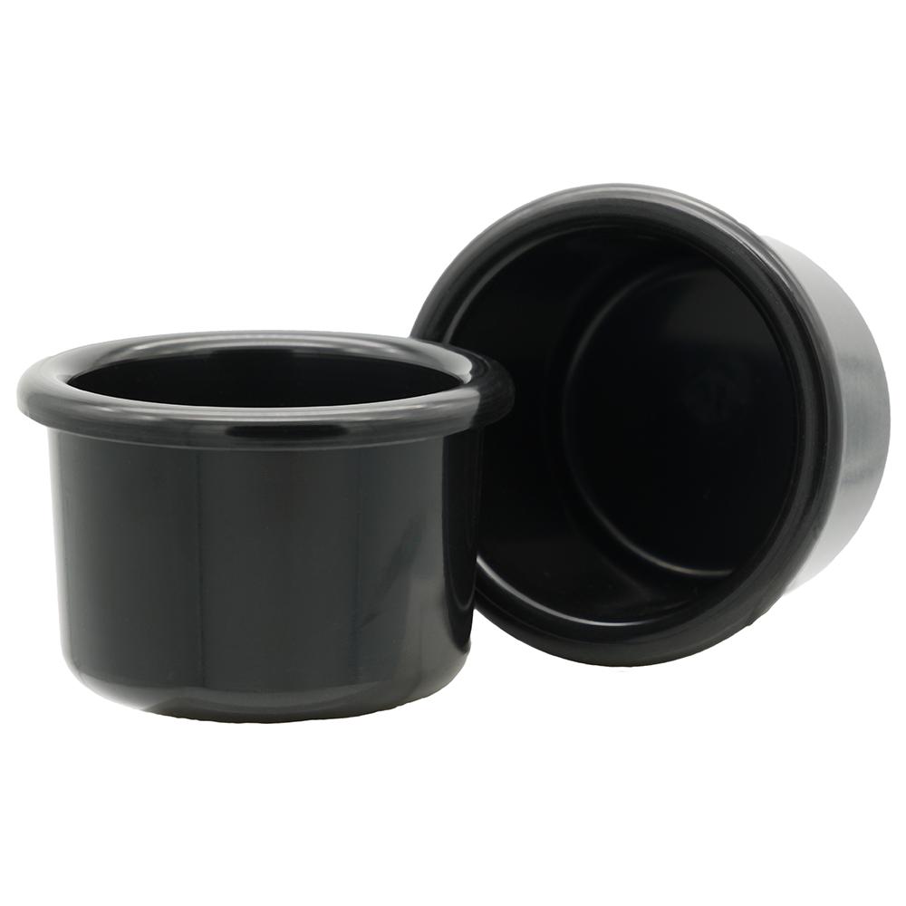 Crock-Style Plastic Bird Dish Black 8 oz 3.75-inch 2-Pack