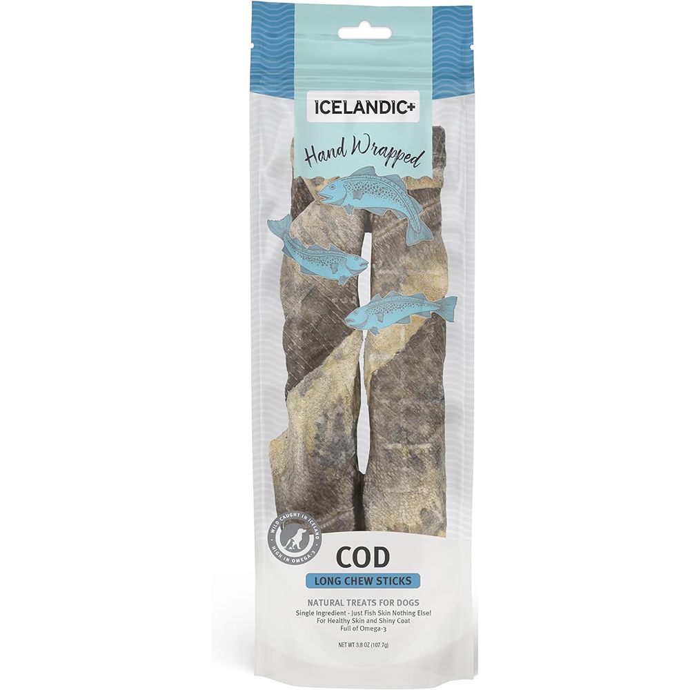 Icelandic 100% Cod Skin Crunchy Bites Dog Treats 2 pack