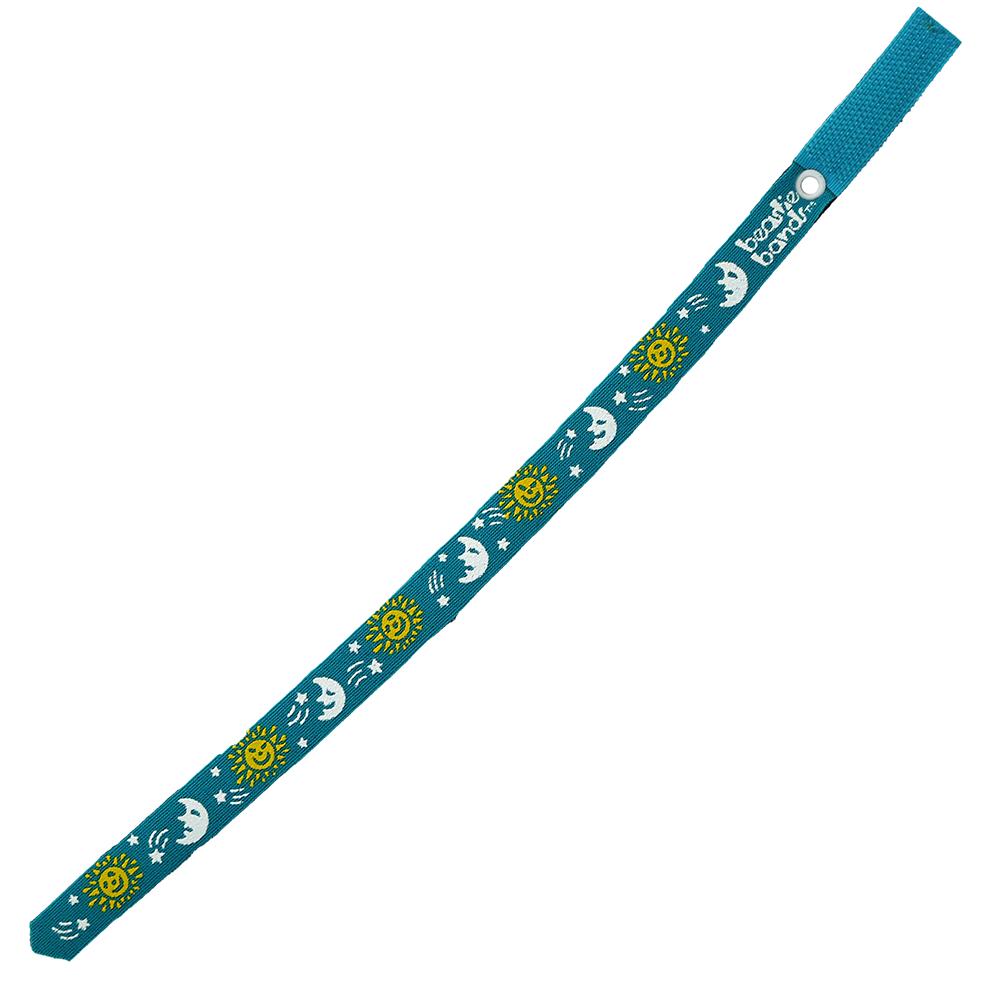 Beastie Band Cat Collar Suns Moons Stars (Teal)