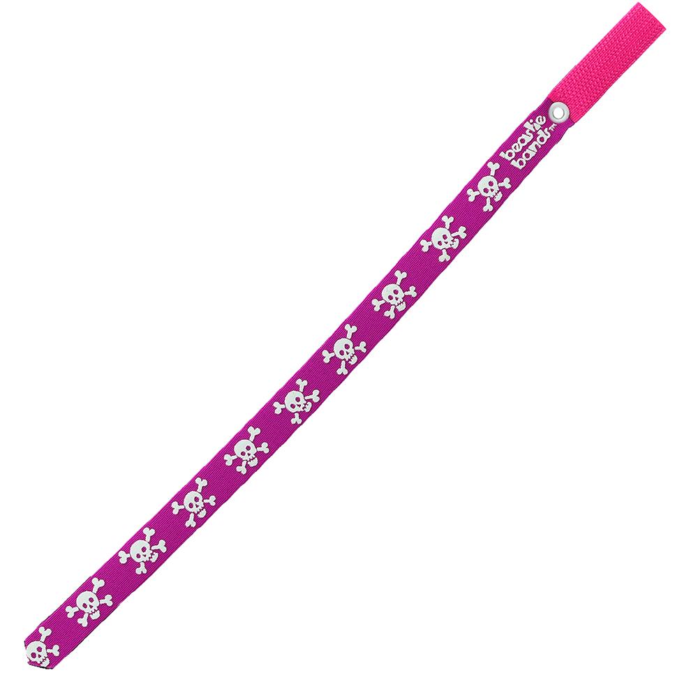 Beastie Band Cat Collar Skull and Crossbones (Magenta)