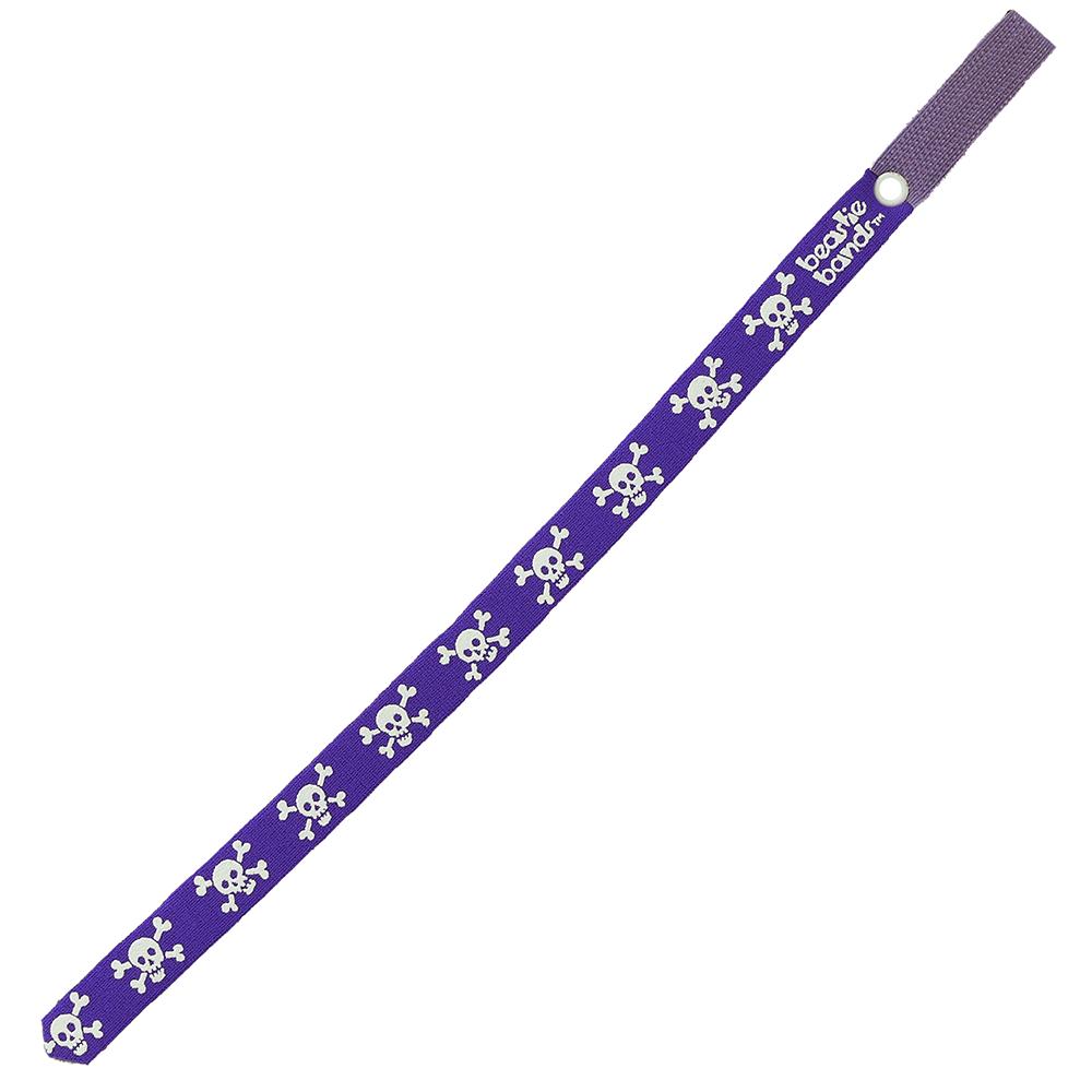 Beastie Band Cat Collar Skull and Crossbones (Purple)